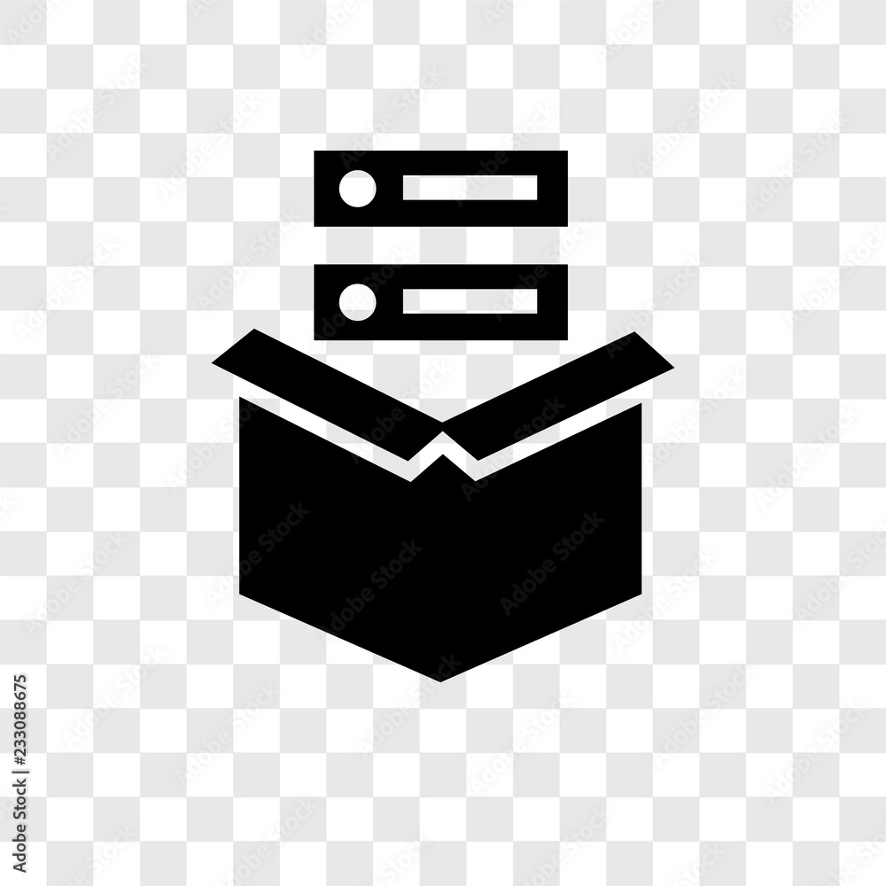 Poster box vector icon isolated on transparent background, box transparency logo design