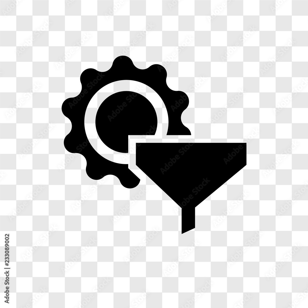 Poster filter vector icon isolated on transparent background, filter transparency logo design