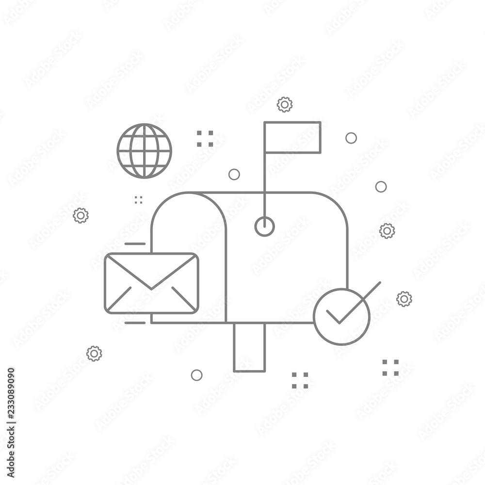 Poster envelope, inbox, letter, post icon. element of ai icons for mobile concept and web apps. thin line e