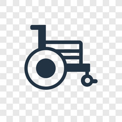 Wheelchair vector icon isolated on transparent background, Wheelchair transparency logo design