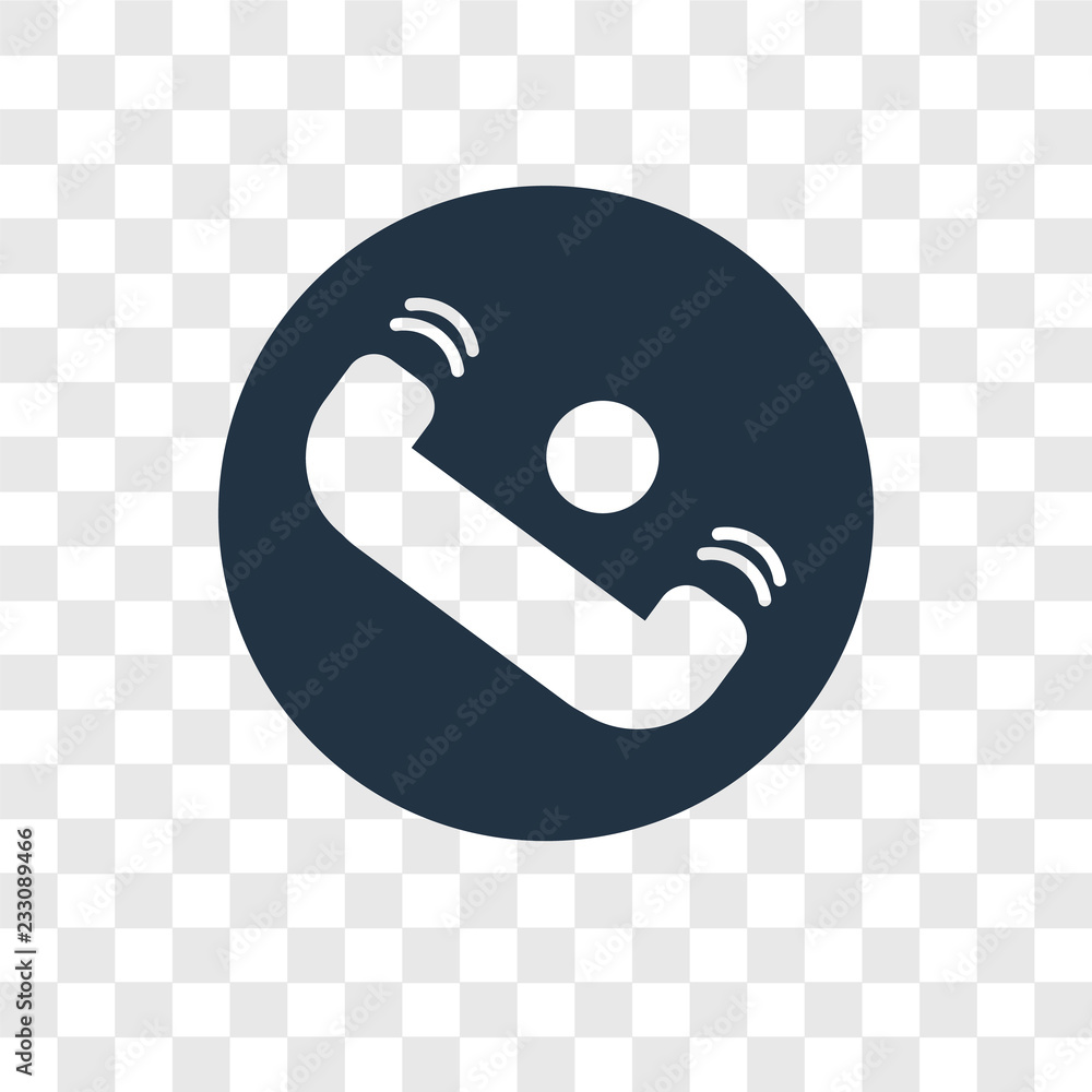 Poster phone call vector icon isolated on transparent background, phone call transparency logo design