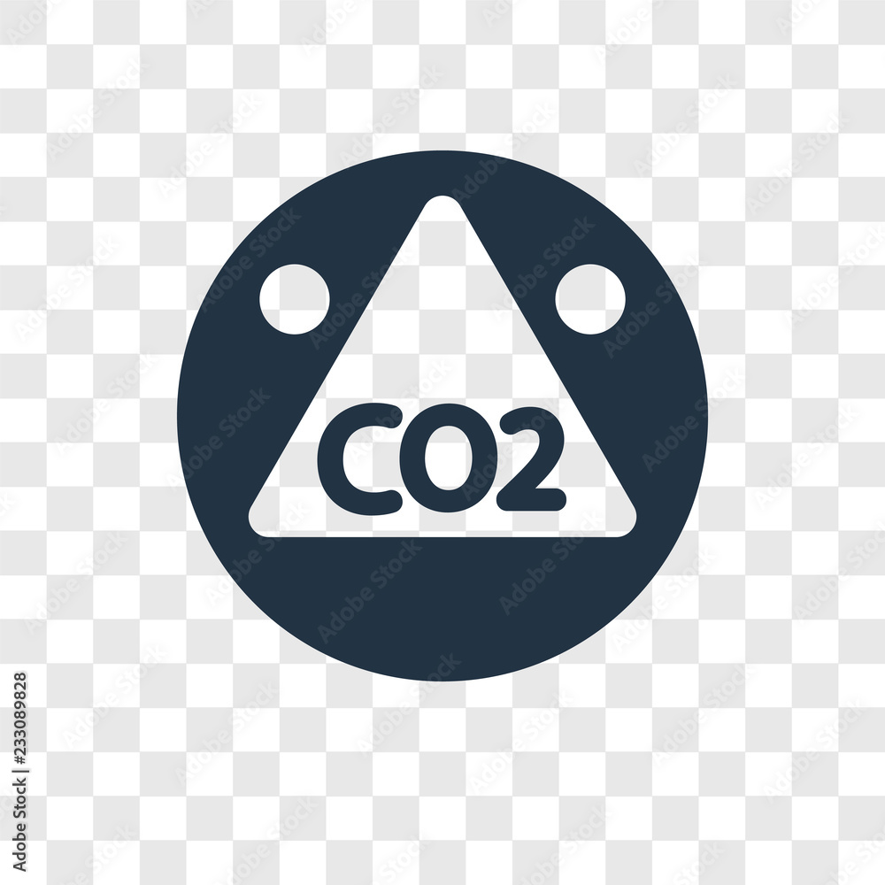 Poster co2 vector icon isolated on transparent background, co2 transparency logo design