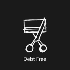 debt free icon. Element of finance icon for mobile concept and web apps. Hand drawn debt free icon can be used for web and mobile
