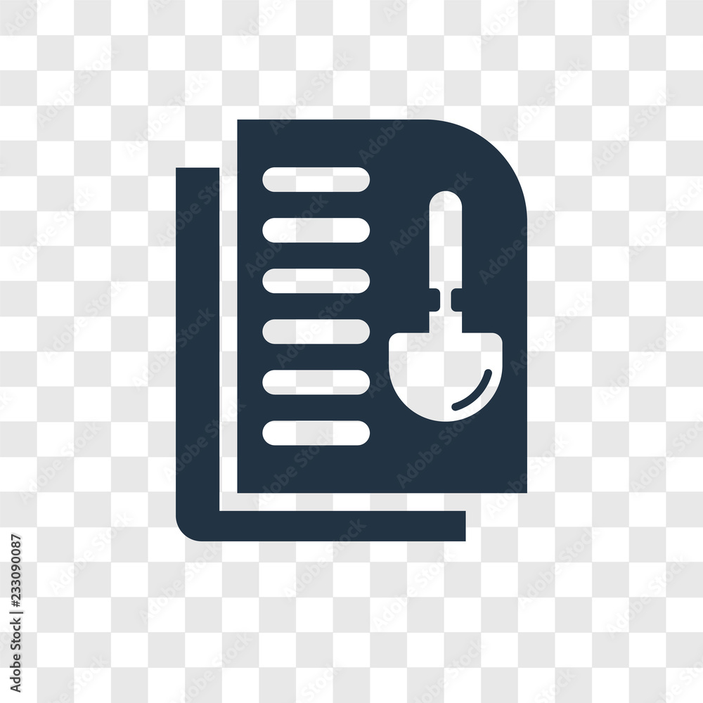 Poster document vector icon isolated on transparent background, document transparency logo design