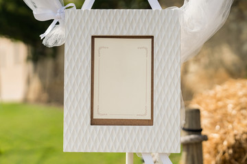 White blank photo frame