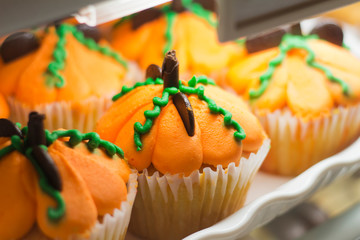 Pumpkin Decorated Cupcakes