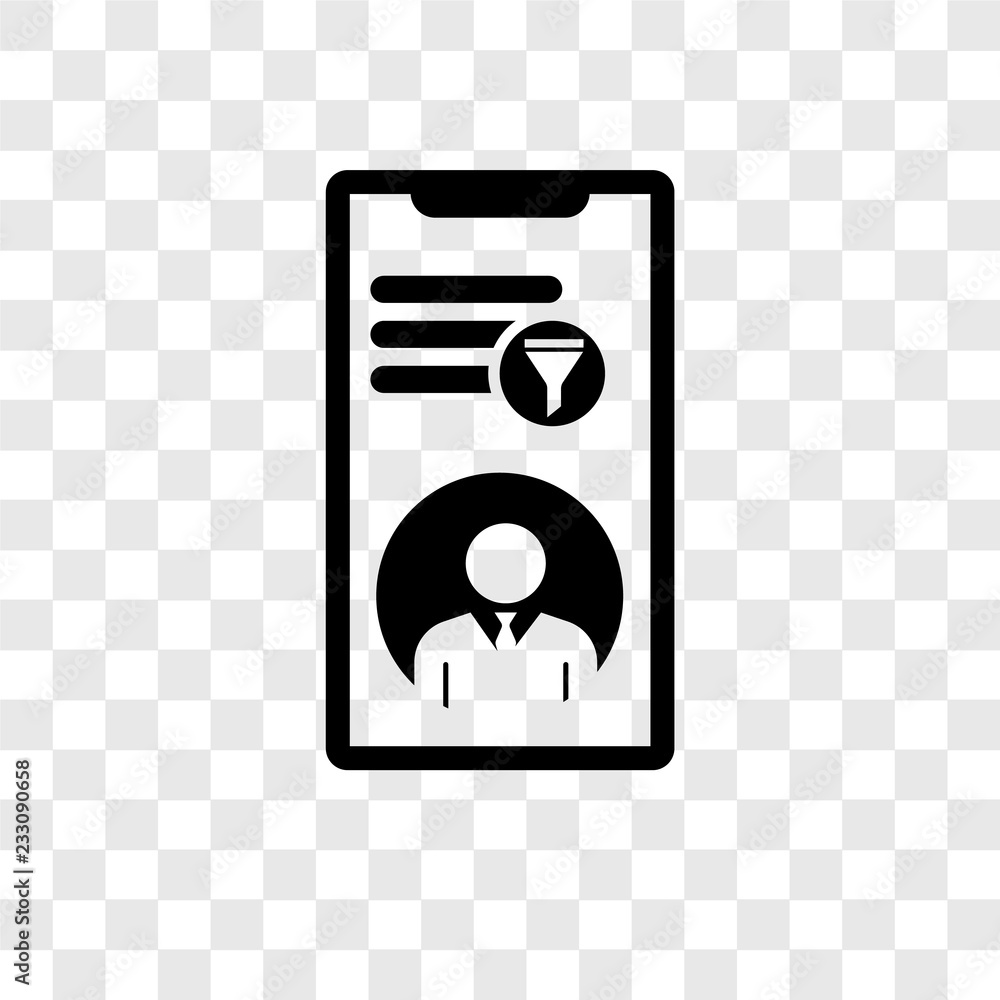Poster filter vector icon isolated on transparent background, filter transparency logo design