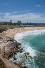 Beautiful beach  with sunshine and blue sky. Sydney, Australia
