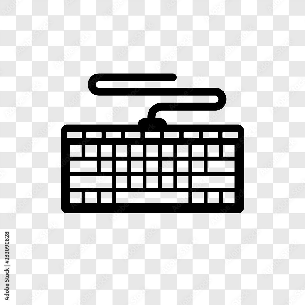Poster keyboard vector icon isolated on transparent background, keyboard transparency logo design