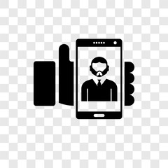 Selfie vector icon isolated on transparent background, Selfie transparency logo design