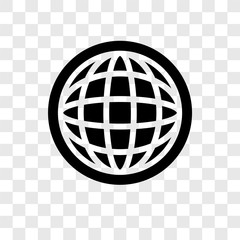 World vector icon isolated on transparent background, World transparency logo design