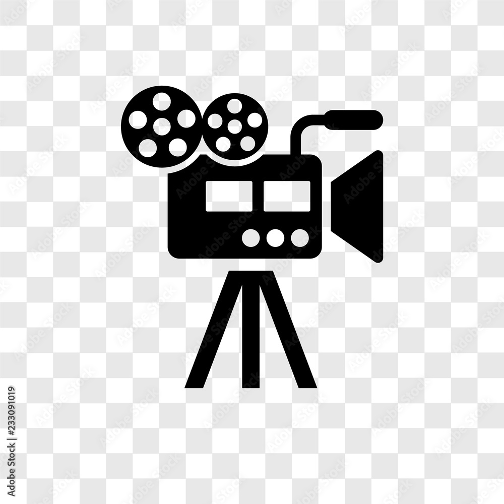 Poster camera vector icon isolated on transparent background, camera transparency logo design