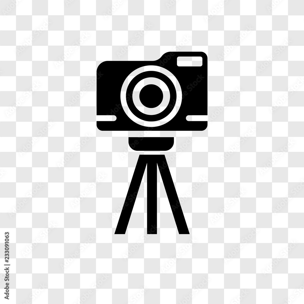 Poster camera vector icon isolated on transparent background, camera transparency logo design
