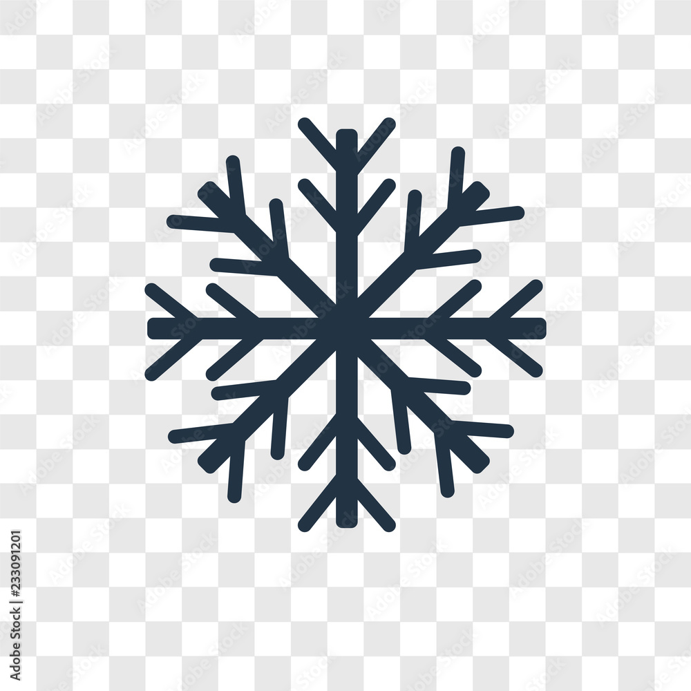 Poster snowflake vector icon isolated on transparent background, snowflake transparency logo design