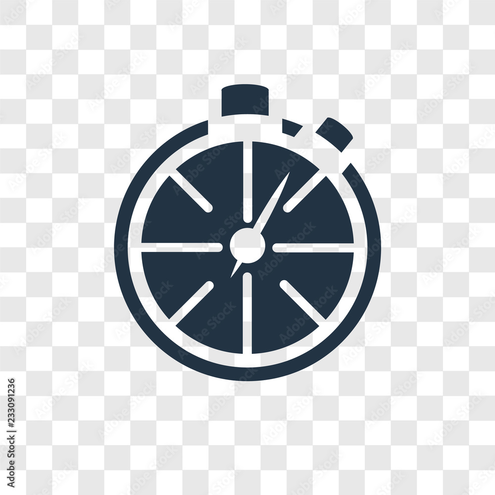 Poster timer vector icon isolated on transparent background, timer transparency logo design
