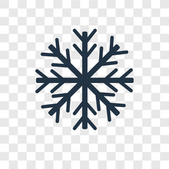 Snowflake vector icon isolated on transparent background, Snowflake transparency logo design