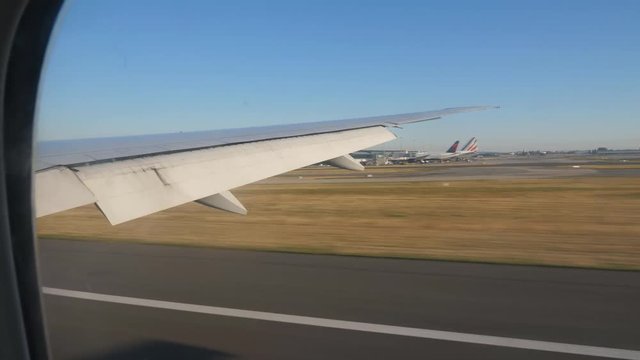 TORONTO, CANADA on September 12th: Landing at Charles de Gaulle airport in France on Sept 12th, 2018. Charles de Gaulle airport, or CDG, is the second largest international airport in Europe.