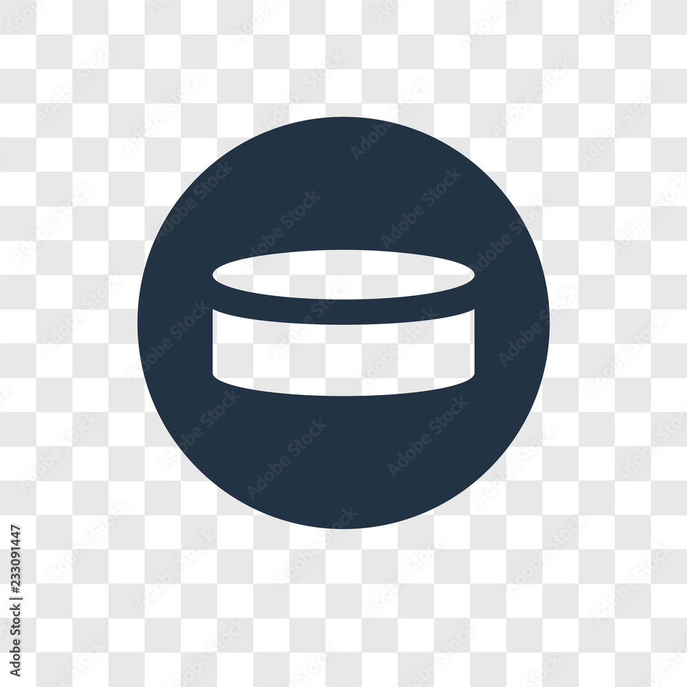 Poster puck vector icon isolated on transparent background, puck transparency logo design