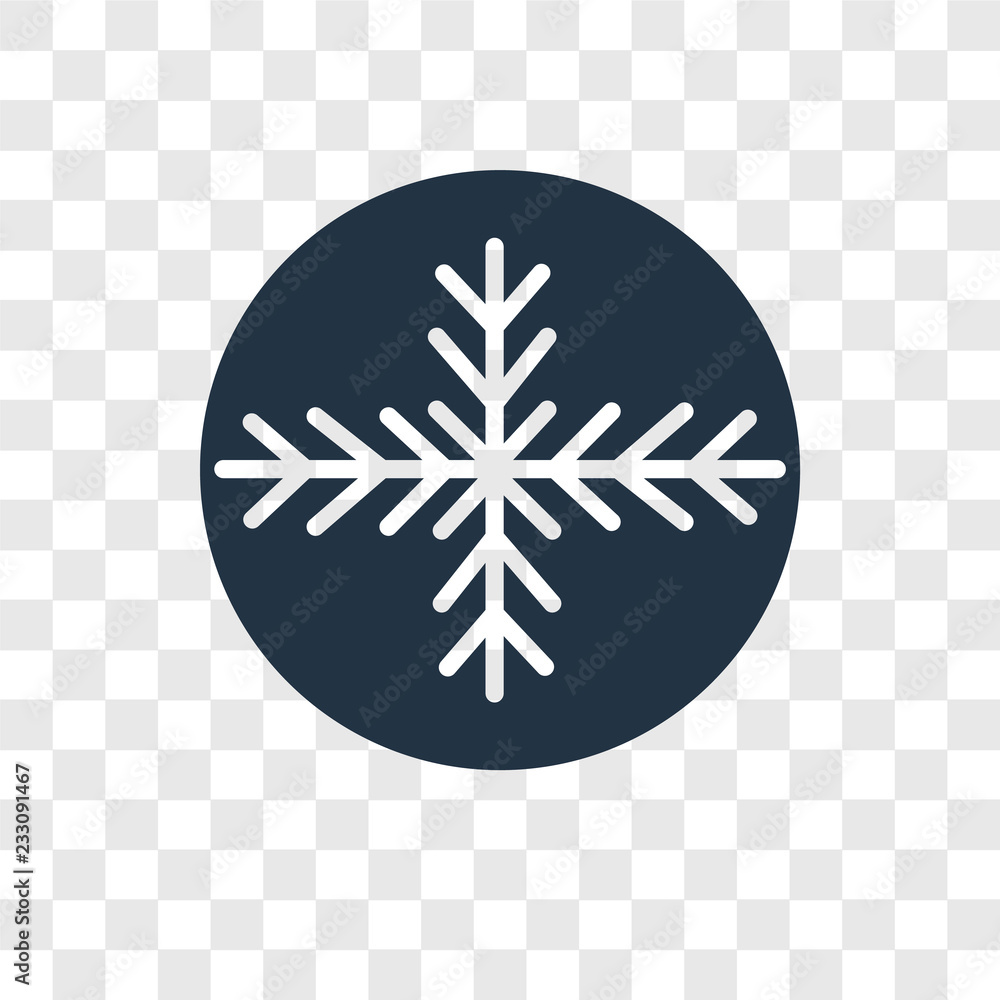 Poster snowflake vector icon isolated on transparent background, snowflake transparency logo design