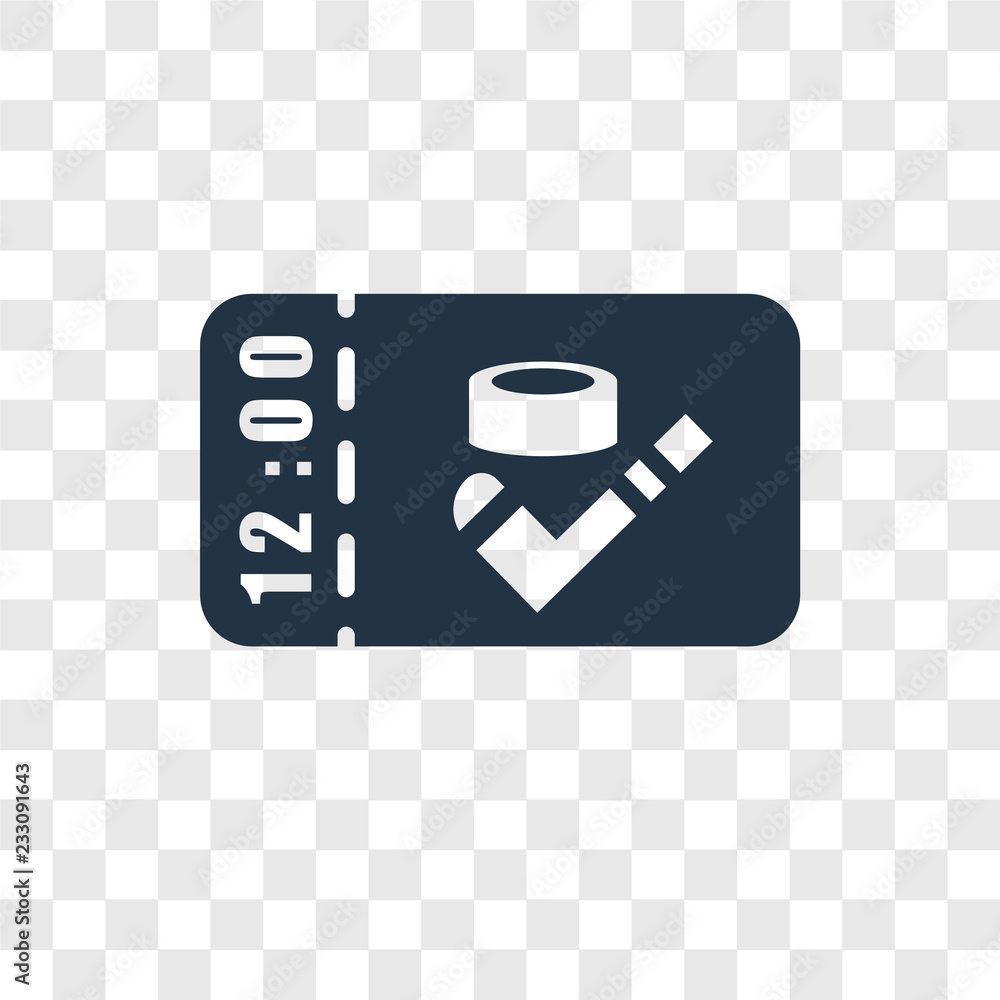 Poster ticket vector icon isolated on transparent background, ticket transparency logo design