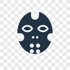 Hockey mask vector icon isolated on transparent background, Hockey mask transparency logo design