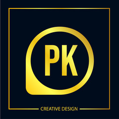 Initial Letter PK Logo Template Vector Design