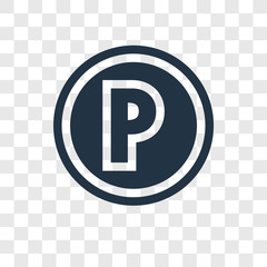 Parking vector icon isolated on transparent background, Parking transparency logo design