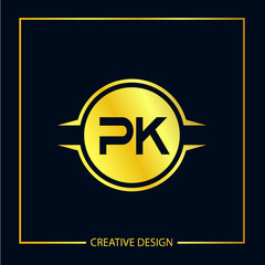 Initial Letter PK Logo Template Vector Design