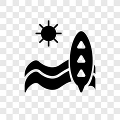 Surf vector icon isolated on transparent background, Surf transparency logo design