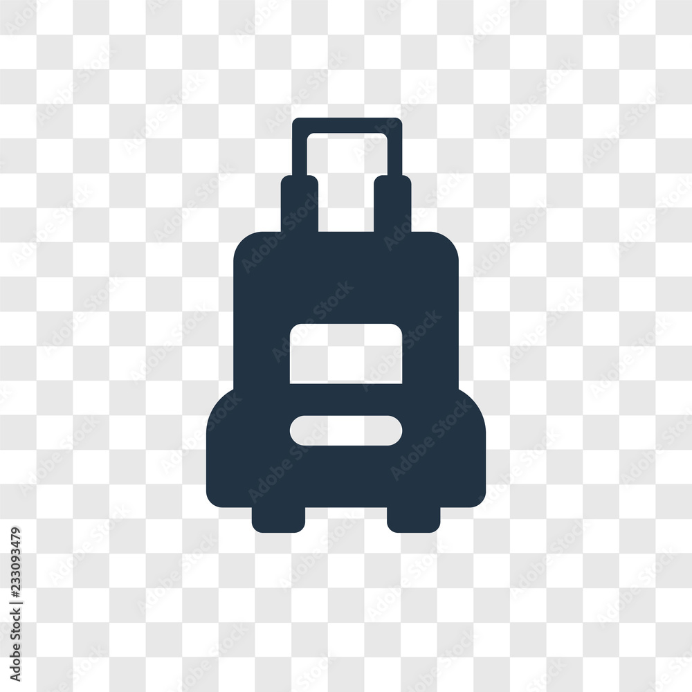Poster suitcase vector icon isolated on transparent background, suitcase transparency logo design