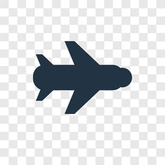 Plane vector icon isolated on transparent background, Plane transparency logo design