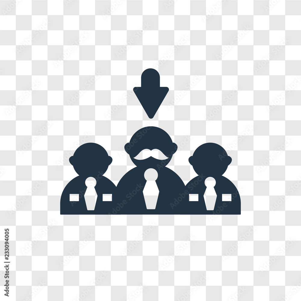 Poster selection process vector icon isolated on transparent background, selection process transparency log