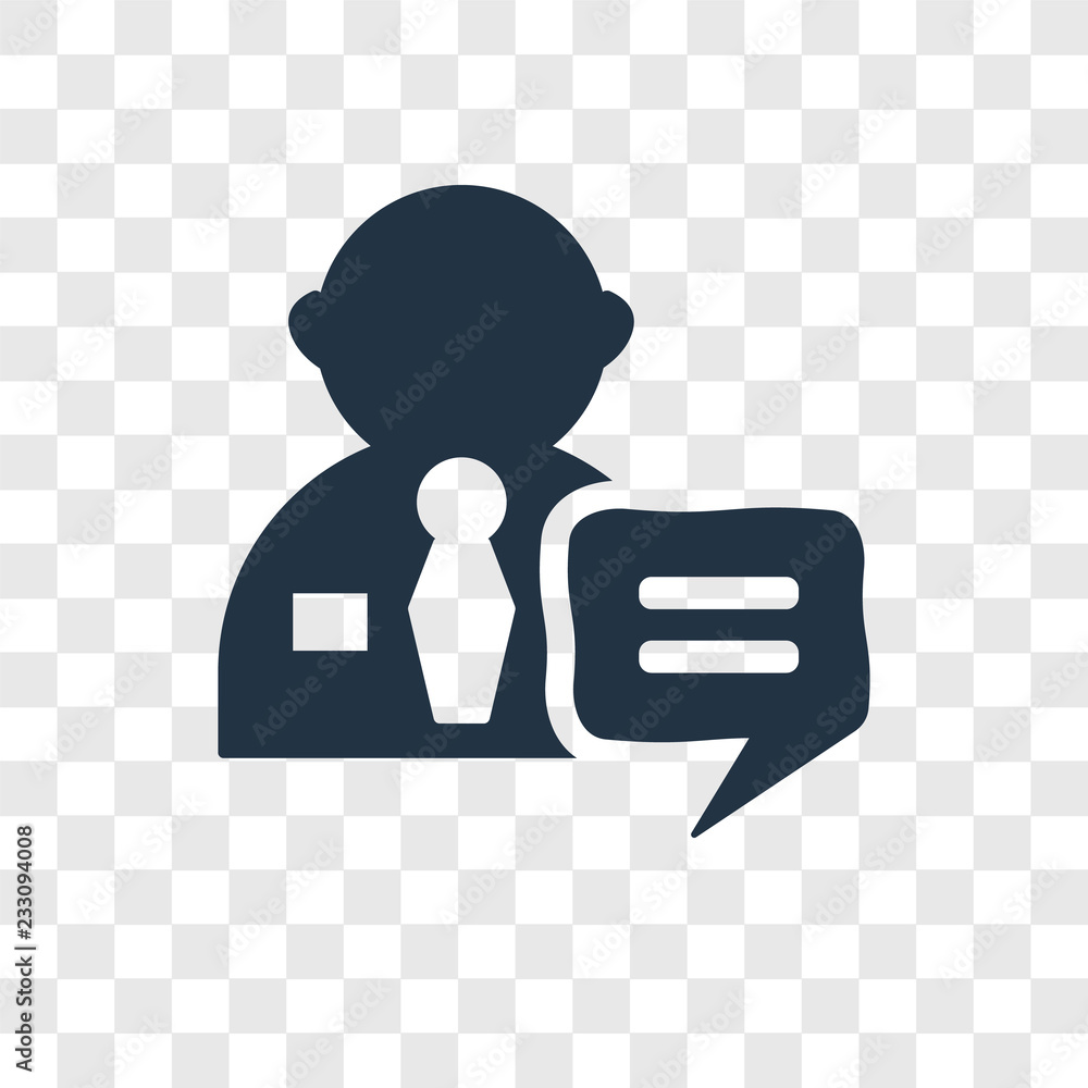 Poster interview vector icon isolated on transparent background, interview transparency logo design