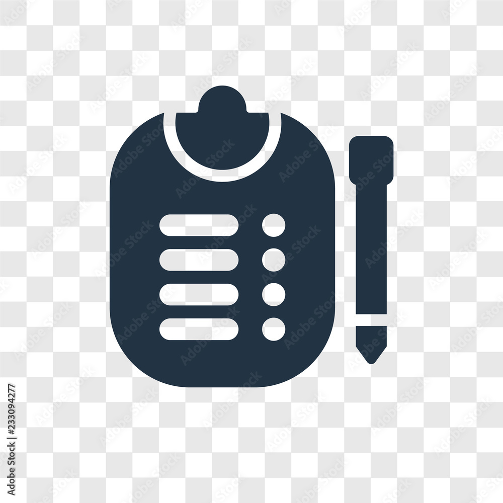 Poster list vector icon isolated on transparent background, list transparency logo design