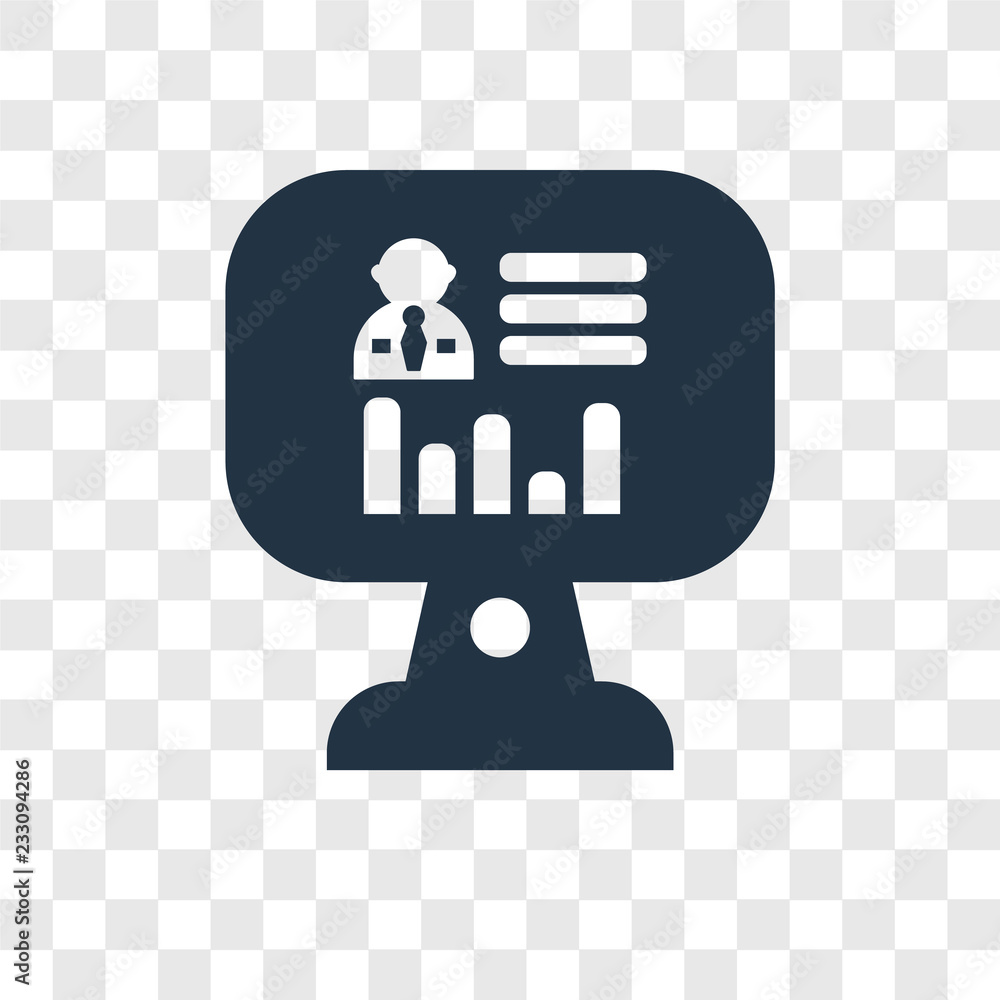 Poster analytics vector icon isolated on transparent background, analytics transparency logo design