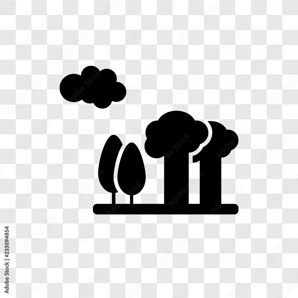 Poster forest vector icon isolated on transparent background, forest transparency logo design