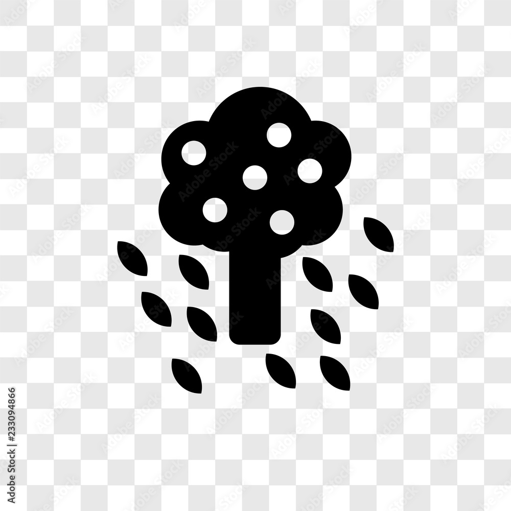 Poster tree vector icon isolated on transparent background, tree transparency logo design