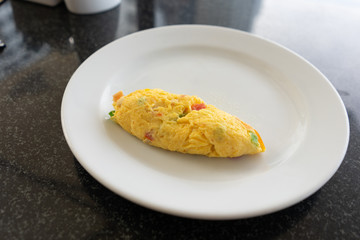 Delicious Breakfast set by the swimming pool at Pattaya, Thailand