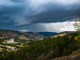Dark clouds over Yellowstone park