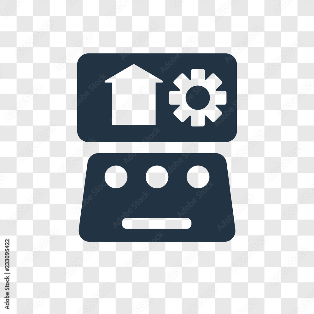 Poster automation vector icon isolated on transparent background, automation transparency logo design