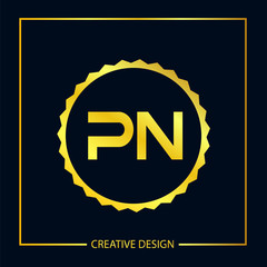 Initial Letter PN Logo Template Vector Design