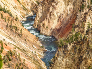 Fototapeta na wymiar Yellowstone river with Yellowstone ridge