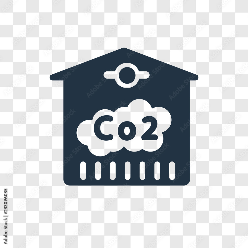 Poster co2 vector icon isolated on transparent background, co2 transparency logo design
