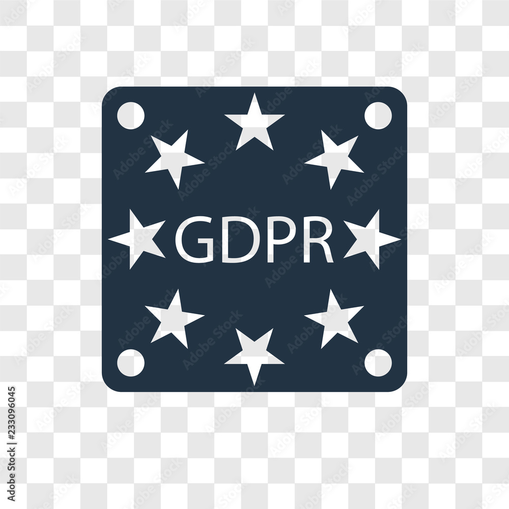 Poster gdpr vector icon isolated on transparent background, gdpr transparency logo design