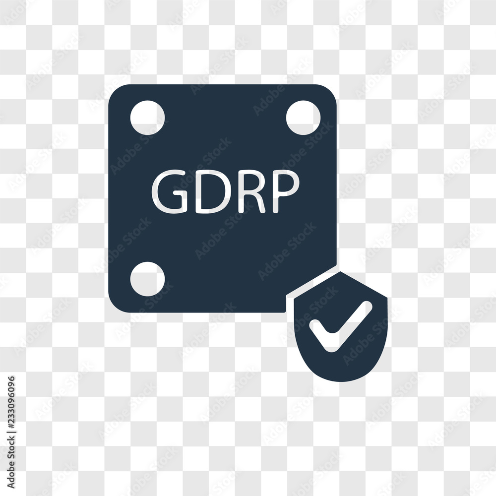 Poster gdpr vector icon isolated on transparent background, gdpr transparency logo design