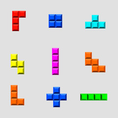 Obraz premium Tetris bricks set
