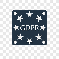 GDPR vector icon isolated on transparent background, GDPR transparency logo design