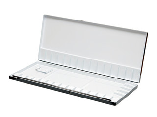 a steel palette on a white background