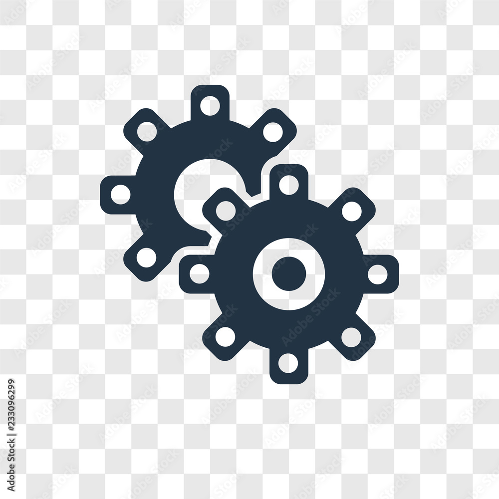 Poster settings vector icon isolated on transparent background, settings transparency logo design