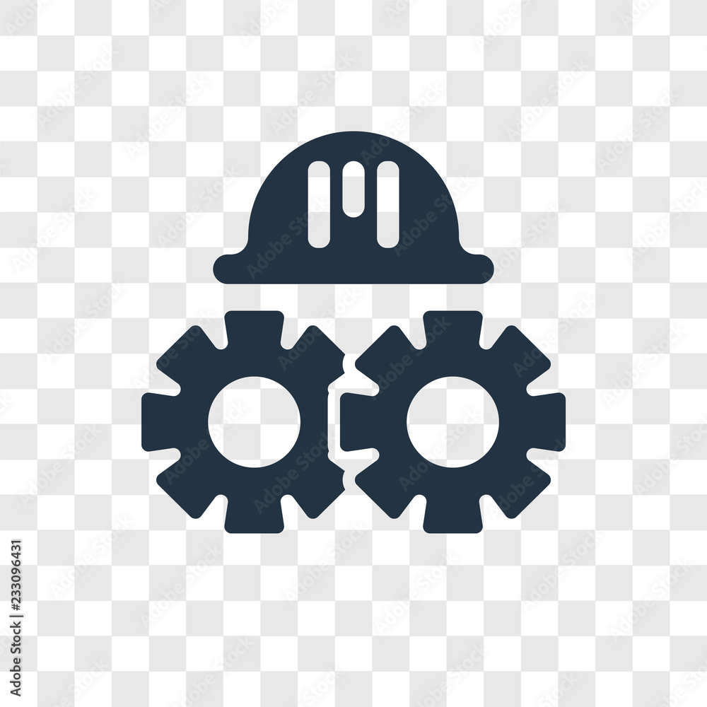 Poster mechanism vector icon isolated on transparent background, mechanism transparency logo design